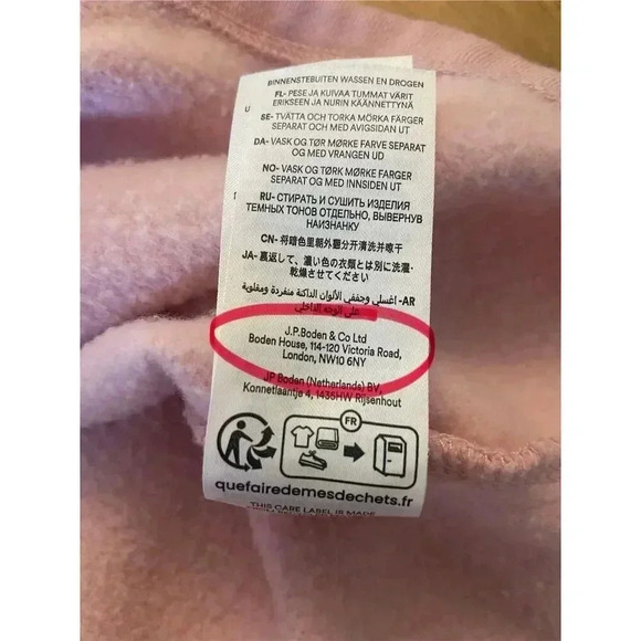 Boden Pink Embroidered Sweatshirt Dress Knee Length Casual - Picture 5 of 7